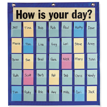 PACON Behavioral Pocket Chart, Blue, 18.5" x 21", 1 Chart 0020360